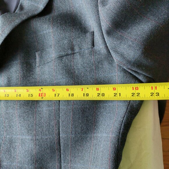 Profilo Studio Navy Grey  Paid Wool Blend Blazer , Size 44R - Picture 11 of 13